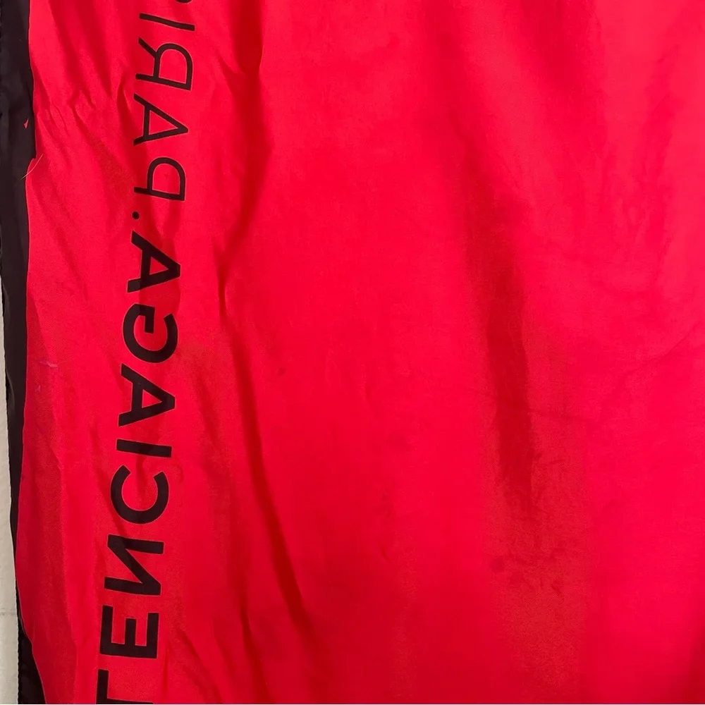 Balenciaga Women's Red Black Printed Square Silk Scarf - Picture 4 of 5